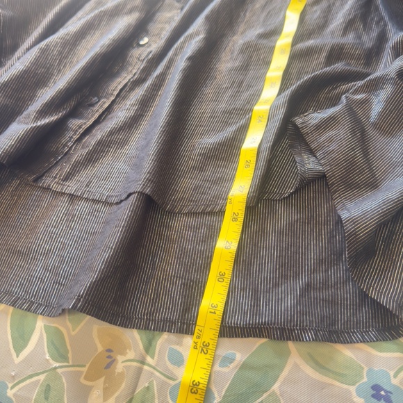 GAP - The Big Shirt- Oversized Tunic, Black & Silver Stripes- Women’s XL - Picture 9 of 10